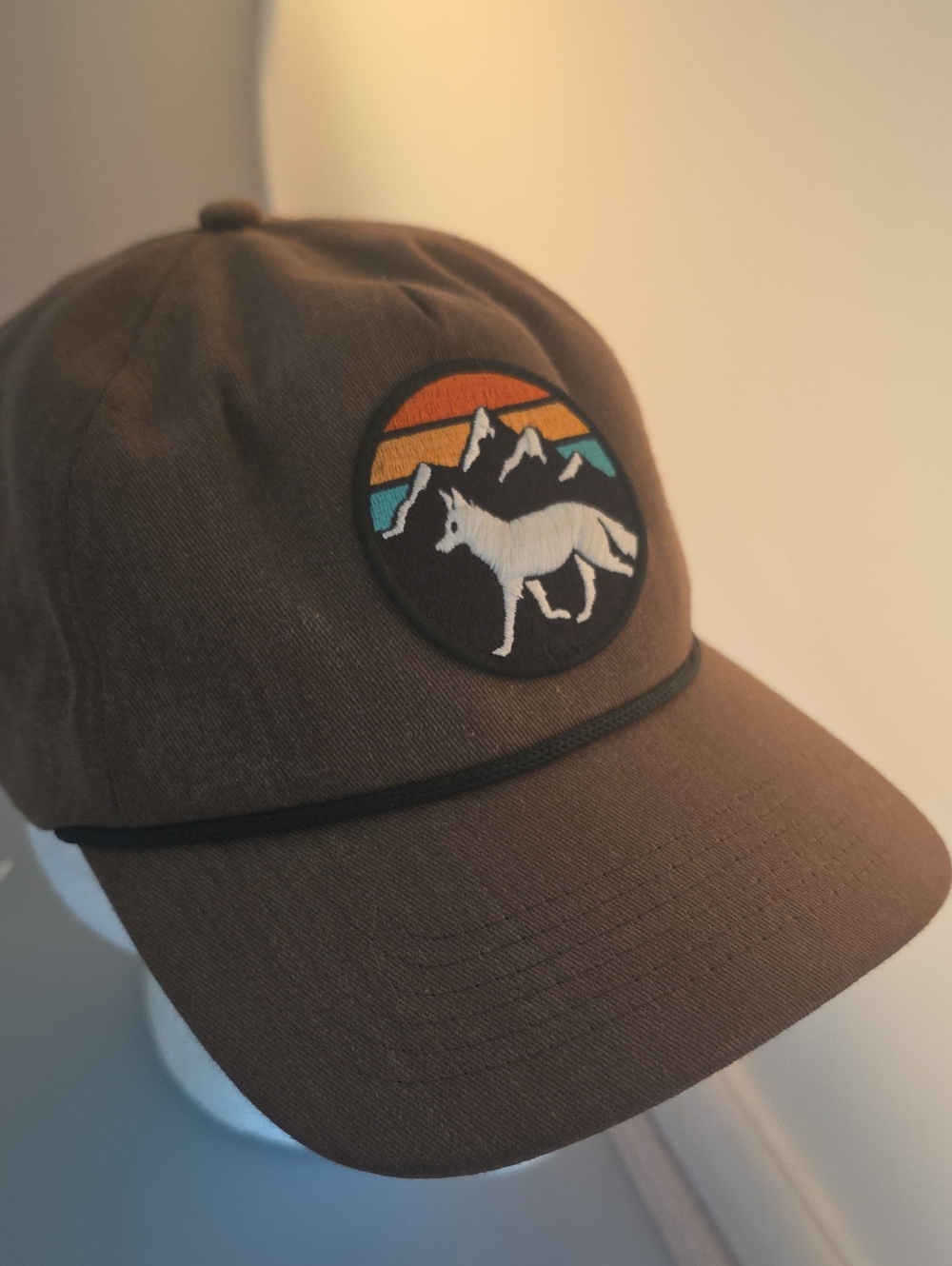 Raised By Coyotes Brown Logo Rope Hat